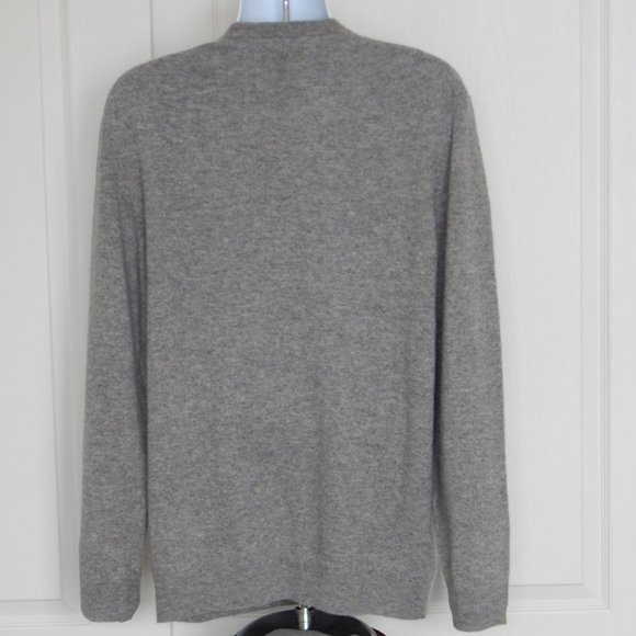 NWT Men’s Luxury 2-PLY Cashmere Promo Club Room V-NECK Grey Heather Sweater XL - Picture 6 of 7